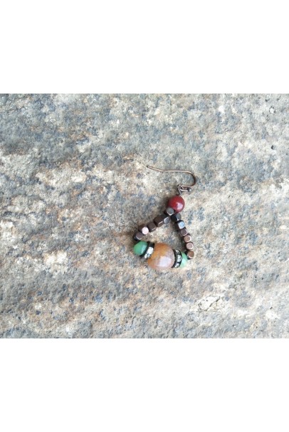 Alphabey's Melted Gemstone Copper Necklace For Women